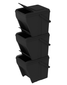 3x Kosz na śmieci pojemnik do segregacji odpadów papier plastik szkło 25l