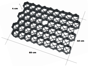 Kratka trawnikowa czarna 60 x 40 x 4 cm 