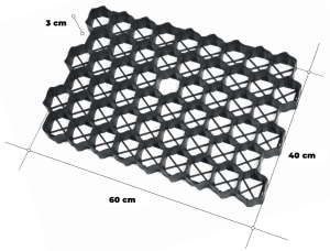 Kratka trawnikowa czarna 60 x 40 x 3 cm